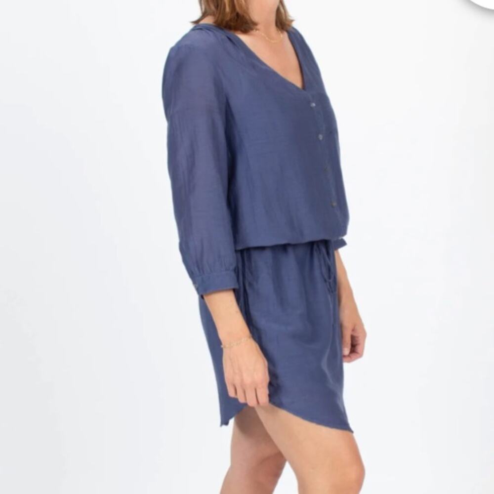 Velvet by Graham & Spencer Silk Blend Shirt Dress Lightweight Sophisticated SZ S